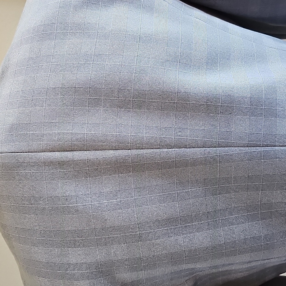 Elegant Light Blue Checkered Ladies Suit - Picture 7 of 8